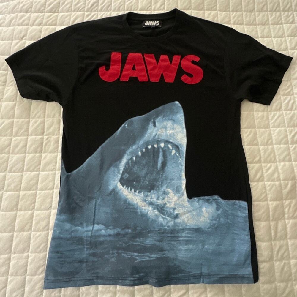 Jaws The Movie Shirt Mens Large Oversized Graphic Print Raised Logo 70s Horror
